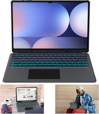 ROOFEI Galaxy Tab S10Ultra/S9 Billentyűzetes Tok QWERTZ Érintőpaddal 7 Szín LED 5