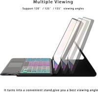 ROOFEI Galaxy Tab S9 FE+/S9+/S10+ Billentyűzetes Tok QWERTZ RGB Világítással 6