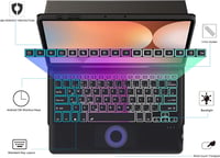 ROOFEI Galaxy Tab S9 FE+/S9+/S10+ Billentyűzetes Tok QWERTZ RGB Világítással 3
