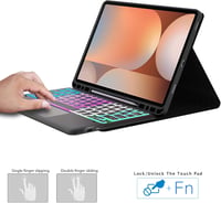 ROOFEI Galaxy Tab S9 FE+/S9+/S10+ Billentyűzetes Tok QWERTZ RGB Világítással 4