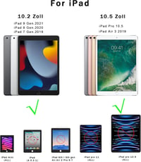 ROOFEI iPad 10.2 Billentyűzet Tok Német QWERTZ Touchpad Világítás Állvánnyal 2