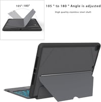 ROOFEI iPad 10.2 Billentyűzet Tok Német QWERTZ Touchpad Világítás Állvánnyal 7
