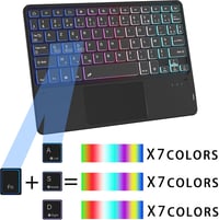 ROOFEI Lenovo Tab M11 2024 Billentyűzetes Tok 7 Szín LED Világítás QWERTZ Német Billentyűzet Trackpad Tolltartó TB330 TB331 2