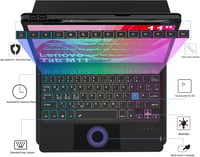 ROOFEI Lenovo Tab M11 2024 Billentyűzetes Tok 7 Szín LED Világítás QWERTZ Német Billentyűzet Trackpad Tolltartó TB330 TB331 4
