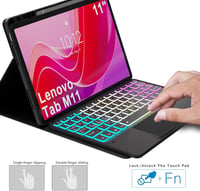 ROOFEI Lenovo Tab M11 2024 Billentyűzetes Tok 7 Szín LED Világítás QWERTZ Német Billentyűzet Trackpad Tolltartó TB330 TB331 3