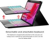 ROOFEI Lenovo Tab M11 2024 Billentyűzetes Tok 7 Szín LED Világítás QWERTZ Német Billentyűzet Trackpad Tolltartó TB330 TB331 5