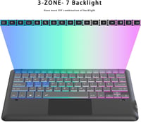 ROOFEI Lenovo Tab P12 12.7" tok billentyűzettel, RGB világítás, trackpad és tolltartó 3
