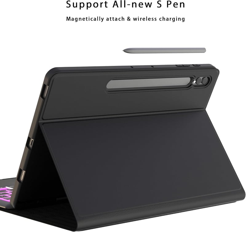 ROOFEI Lenovo Tab P12 12.7" tok billentyűzettel, RGB világítás, trackpad és tolltartó