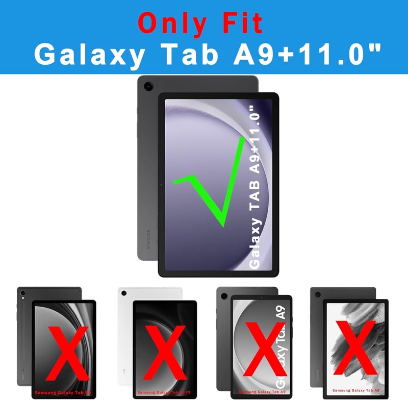ROOFEI Samsung Galaxy Tab A9+ 11" Billentyűzetes Tok QWERTZ Világítással