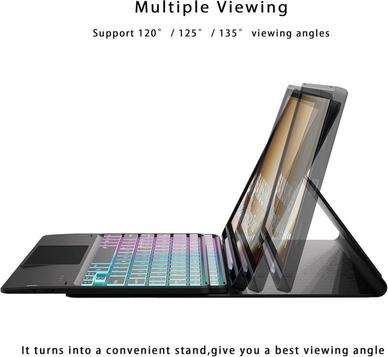 ROOFEI Samsung Galaxy Tab A9+ 11" Billentyűzetes Tok QWERTZ Világítással