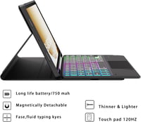 ROOFEI Samsung Galaxy Tab A9+ 11" Billentyűzetes Tok QWERTZ Világítással 7