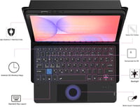ROOFEI Samsung Galaxy Tab S10 Lite/S9 FE 10.9" Billentyűzetes Tok RGB Világítással 3