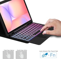 ROOFEI Samsung Galaxy Tab S10 Lite/S9 FE 10.9" Billentyűzetes Tok RGB Világítással 4