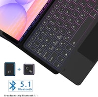 ROOFEI Samsung Galaxy Tab S10 Lite/S9 FE 10.9" Billentyűzetes Tok RGB Világítással 9