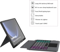 ROOFEI Samsung Galaxy Tab S10 Lite/S9 FE Billentyűzetes Tok QWERTZ Touchpad-dal 4