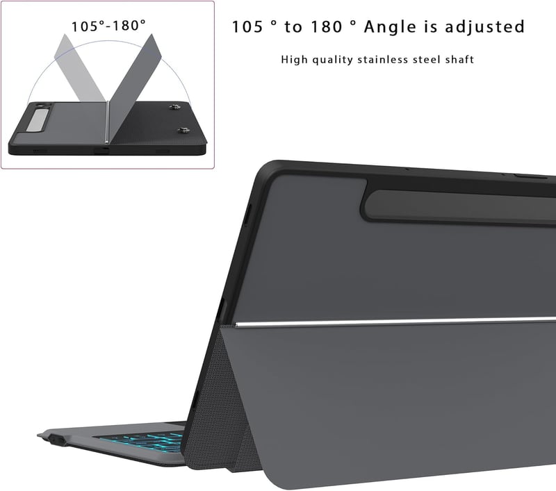 ROOFEI Samsung Galaxy Tab S10 Lite/S9 FE Billentyűzetes Tok QWERTZ Touchpad-dal