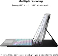 ROOFEI Samsung Galaxy Tab S10 Lite/S9 FE Tok Billentyűzettel 7 Szín LED Német QWERTZ 4