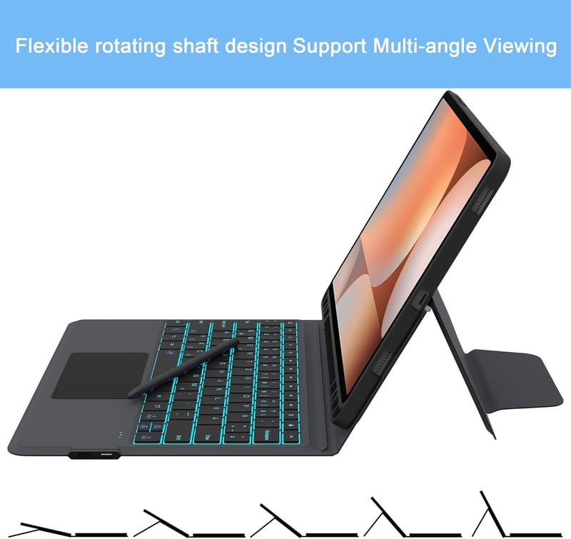 ROOFEI Samsung Galaxy Tab S10+/S9+ Billentyűzet Tok QWERTZ Touchpad-dal