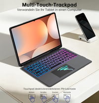ROOFEI Samsung Galaxy Tab S11 Ultra Billentyűzetes Tok QWERTZ Német Billentyűzettel és Touchpaddal 4