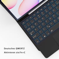 ROOFEI Samsung Galaxy Tab S6 Lite 10.4 Billentyűzetes Tok QWERTZ RGB Világítással 7