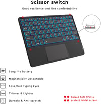 ROOFEI Samsung Galaxy Tab S6 Lite 10.4 Billentyűzetes Tok QWERTZ RGB Világítással 8