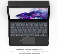 ROOFEI Samsung Galaxy Tab S8 Plus/S7 FE/S7 Plus 12.4" Billentyűzet Tok 7 Szín LED Touchpad Német QWERTZ 7