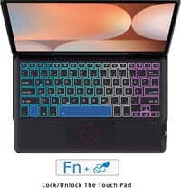 ROOFEI Samsung Galaxy Tab S9+/S10+ Billentyűzetes Tok Touchpad-dal, Vezeték Nélküli QWERTZ, 7 Szín LED 6