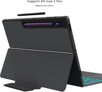 ROOFEI Samsung Galaxy Tab S9 Ultra/S8 Ultra 14.6" Billentyűzet Tok 7 Szín LED Világítás QWERTZ 6