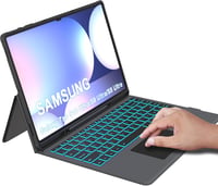 ROOFEI Samsung Galaxy Tab S9 Ultra/S8 Ultra 14.6" Billentyűzet Tok 7 Szín LED Világítás QWERTZ 7
