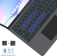 ROOFEI Samsung Galaxy Tab S9 Ultra/S8 Ultra 14.6" Billentyűzet Tok 7 Szín LED Világítás QWERTZ 9