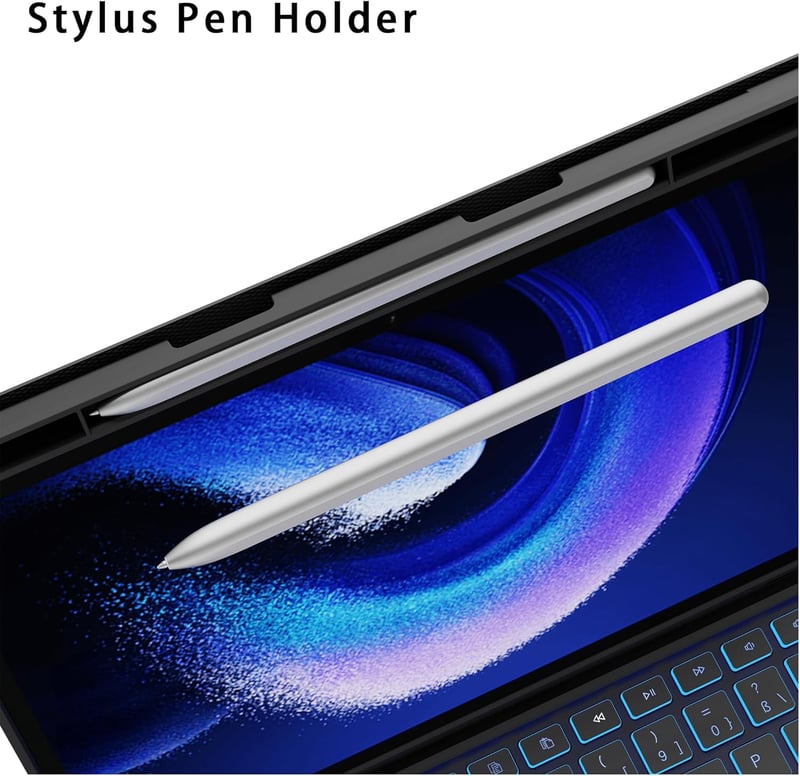 Husă cu tastatură ROOFEI Xiaomi Pad 6/6 Pro 11", QWERTZ, iluminare RGB, touchpad, suport pentru stylus, negru
