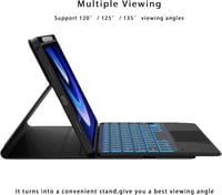 Husă cu tastatură ROOFEI Xiaomi Pad 6/6 Pro 11", QWERTZ, iluminare RGB, touchpad, suport pentru stylus, negru 7