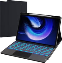 Husă cu tastatură ROOFEI Xiaomi Pad 6/6 Pro 11", QWERTZ, iluminare RGB, touchpad, suport pentru stylus, negru 1