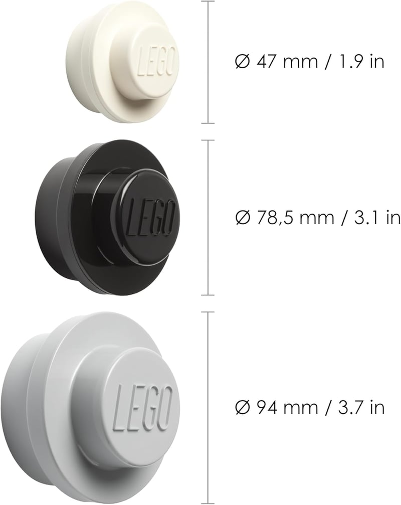 Room Copenhagen LEGO Fali Akasztó Szett - Fehér, Fekete, Szürke Színekben, 3 Különböző Méretben, 15kg Teherbírással

AI: I've created a Hung