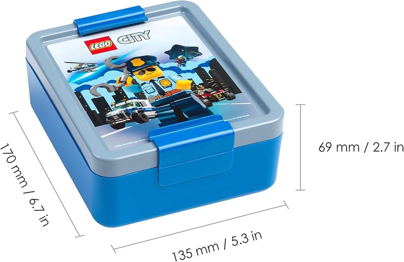 Room Copenhagen LEGO Iconic uzsonnás doboz kétrészes, fedéllel - kézi mosogatású, melamintól mentes ételhordó gyerekeknek