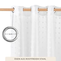Perdea voal cu inele metalice ROOM99 Casablanca – 140x230 cm, alb, 1 buc. 3