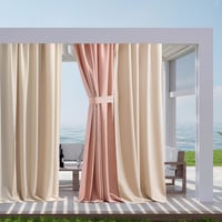 Vonkajší záves room99 Garden Line s riasenou páskou, 155x220 cm (šírka x výška), vodoodolný, vetruvzdorný, s UV ochranou, na terasu a do záhrady, béžový, 1 ks 4