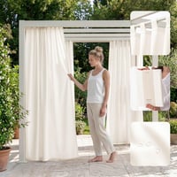 Vonkajší záves ROOM99 Garden Line s pútkami, 155x220 cm (šírka x výška), vodoodolný, odolný voči poveternostným vplyvom, ochrana pred slnkom, na terasu a záhradnú pergolu 1