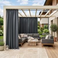 Vonkajší záves ROOM99 Garden Line s riasiacou páskou, 155x200 cm, tmavosivý, vodoodolný, odolný voči vetru, ochrana pred slnkom a pohľadmi, 1 ks 2