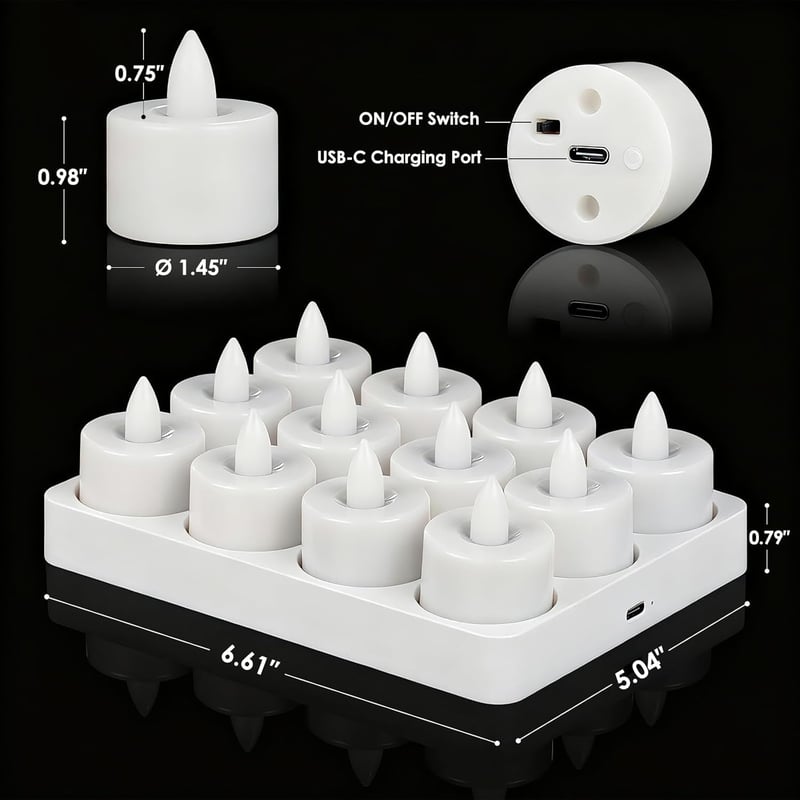 ropelux Újratölthető Teafények 11 db + Töltőállomás