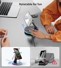 RoRoSkin 3 v 1 MagSafe nabíjacia stanica pre iPhone 16/15/14, Apple Watch a AirPods, skladacia – čierna 7