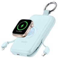 Baterie externă RORRY CharmGo 10000mAh, încărcare rapidă PD 20W cu cabluri USB-C/Lightning încorporate, pentru iPhone, Samsung, Xiaomi și Apple Watch 1