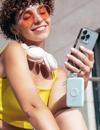 Baterie externă RORRY CharmGo 10000mAh, încărcare rapidă PD 20W cu cabluri USB-C/Lightning încorporate, pentru iPhone, Samsung, Xiaomi și Apple Watch 7