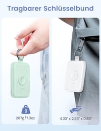 RORRY Powerbank 10000mAh, PD 20W rýchlonabíjateľná ultratenká externá batéria so zabudovaným USB-C káblom, kompatibilná s iPhone 17/16/15/14 a Apple Watch Ultra, čierna 8