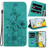Kožené vyklápacie puzdro Rosbtib pre Xiaomi Redmi Note 14 5G 2025, 6,67 palca, s priehradkou na karty, stojanom a magnetickým zatváraním – zelené 1