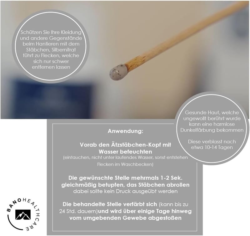 Rösch & Handel Silverin ezüstnitrátos maratóstick 115mm 10db - 10 pcs (pack of 1), brown
