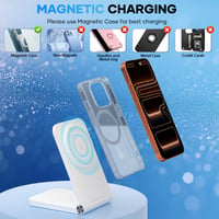 Magnetická bezdrôtová nabíjačka Rose-Rider MagSafe pre iPhone 17/16/15/14/13/12 a AirPods — Chýba držiak/stojan (stav: pozri 2. obrázok) 5