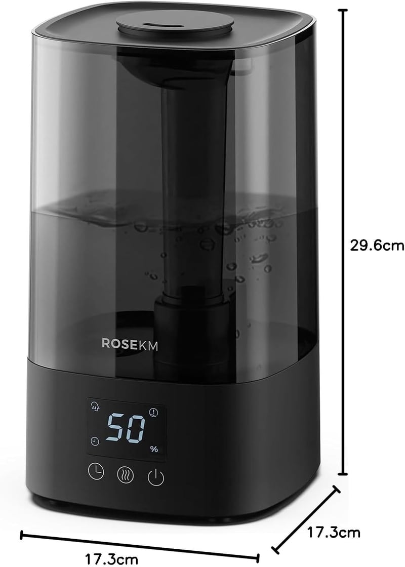 Rosekm 4.5L automata párásító fekete, 18 órás üzemidő, időzítő és páratartalom szenzor