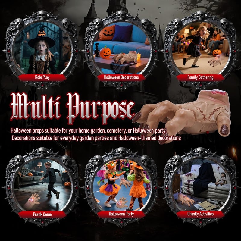 RoserRose Wednesday Kéz RC Autó LED Fénnyel, Halloween Dekoráció Távirányítós