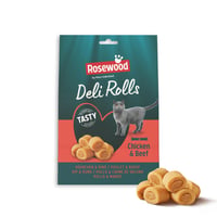 Rosewood Deli Rolls poslastica za mačke s piletinom i govedinom, s mekanim punjenjem, idealna za skrivanje lijekova, bez dodanog šećera i soli, bez umjetnih dodataka, 40 g 1